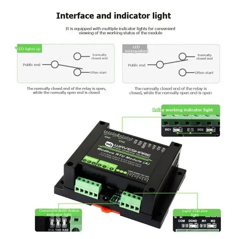 【STABLE QUALITY】Waveshare Industrial Modbus RTU Module(A) Multiple Isolation Protection Circuits Mixed Input And Output Function view 4
