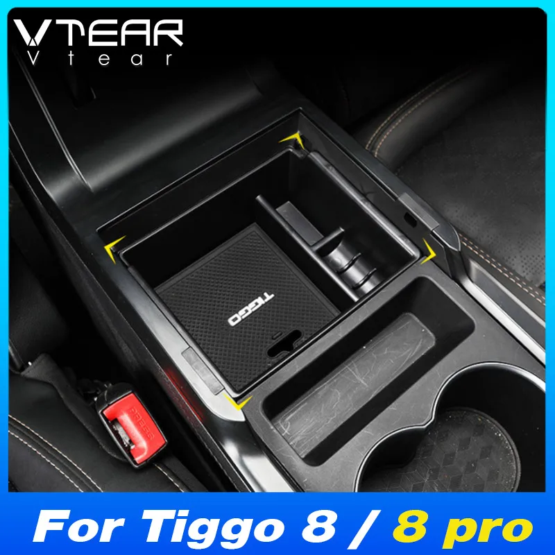 Vtear Car Armrest Storage Box Interior Center Organizer Holder Accessory For Tiggo 7 Pro Xcite x-cross 7 /Tiggo 8/8 Pro Max 2022