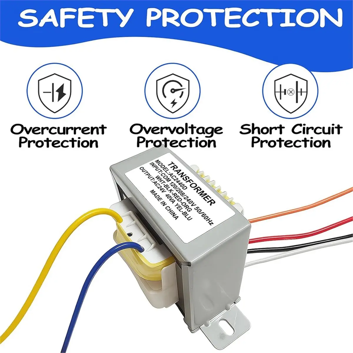 ABFW 24V 40VA Control Transformer with Foot Mount for HVAC Furnace,Primary Voltage 120/208/240V 50-60hz Secondary 24V