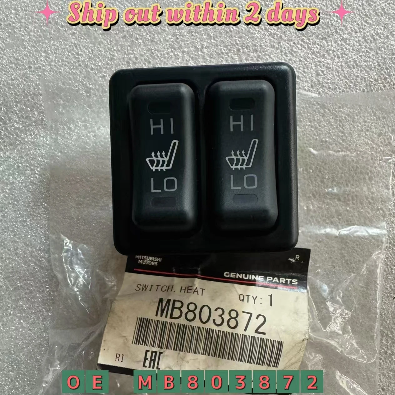Seat heater switch button For Mitsubishi Pajero Montero V73 V77 V93 V97 ENDEAVOR BRANDIS Outlander MB803872
