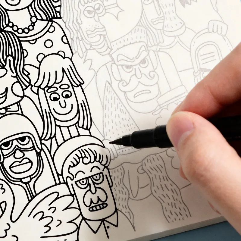 A 24 Page,  Sketchbook for Calming Down and Stress Relief, Including Line Drawing and Coloring, Multi Theme Coloring, No Pens