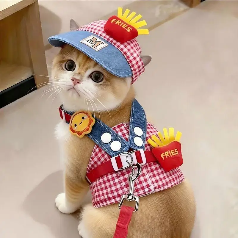 Cute Pet Harness Leash & Sun Hat Set 6