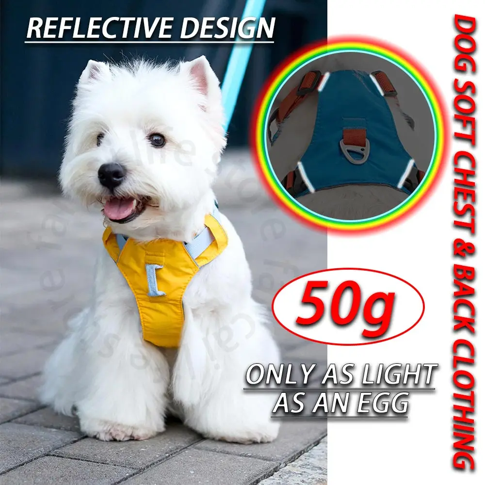 Super Lightweight 50g Dog Harness Reflective Breathable Pet Harness Vest For Small Large Dog Outdoor Walk Training Accessories