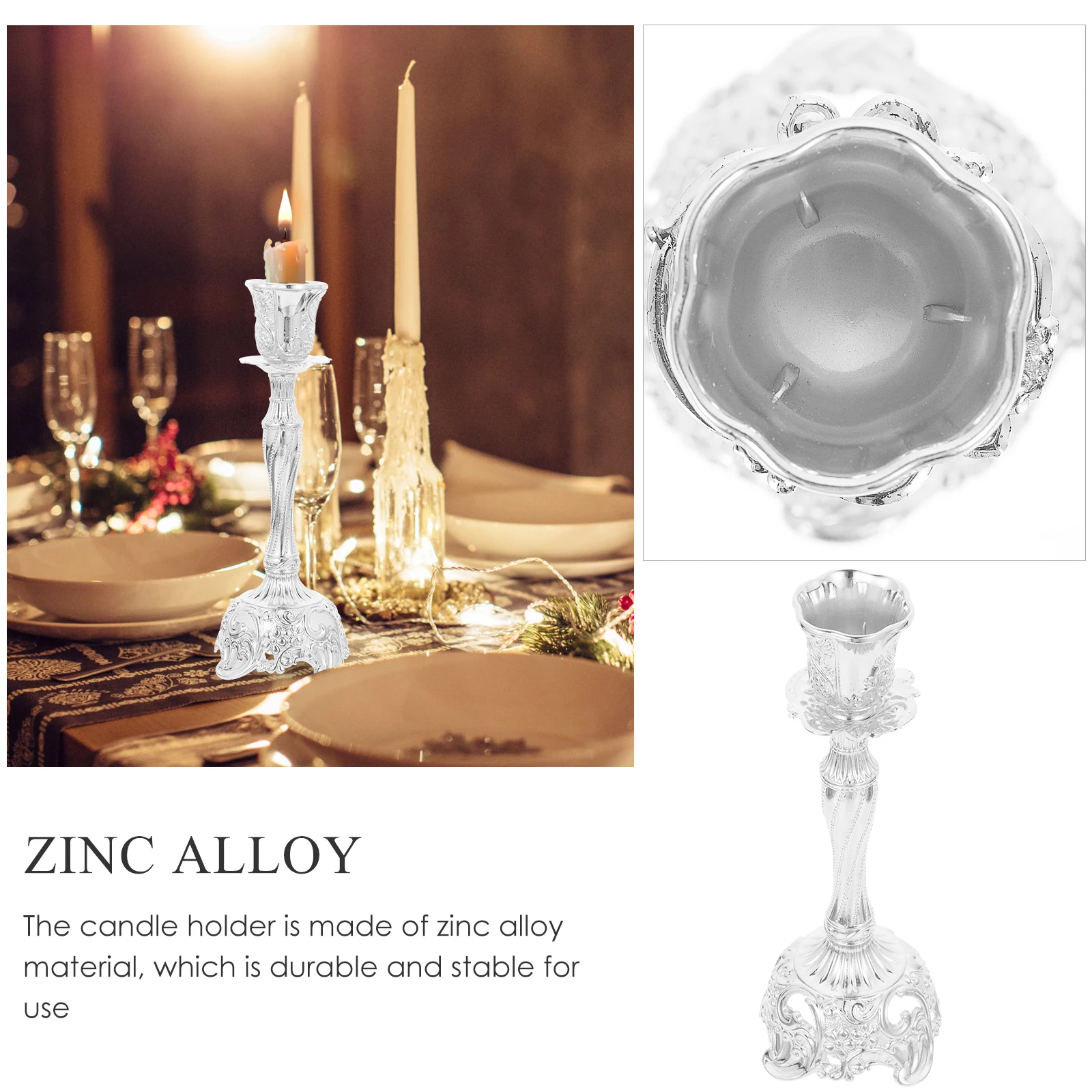 

Wedding for Candlestick Decoration Candlesticks Holders Zinc Alloy Dinner Party
