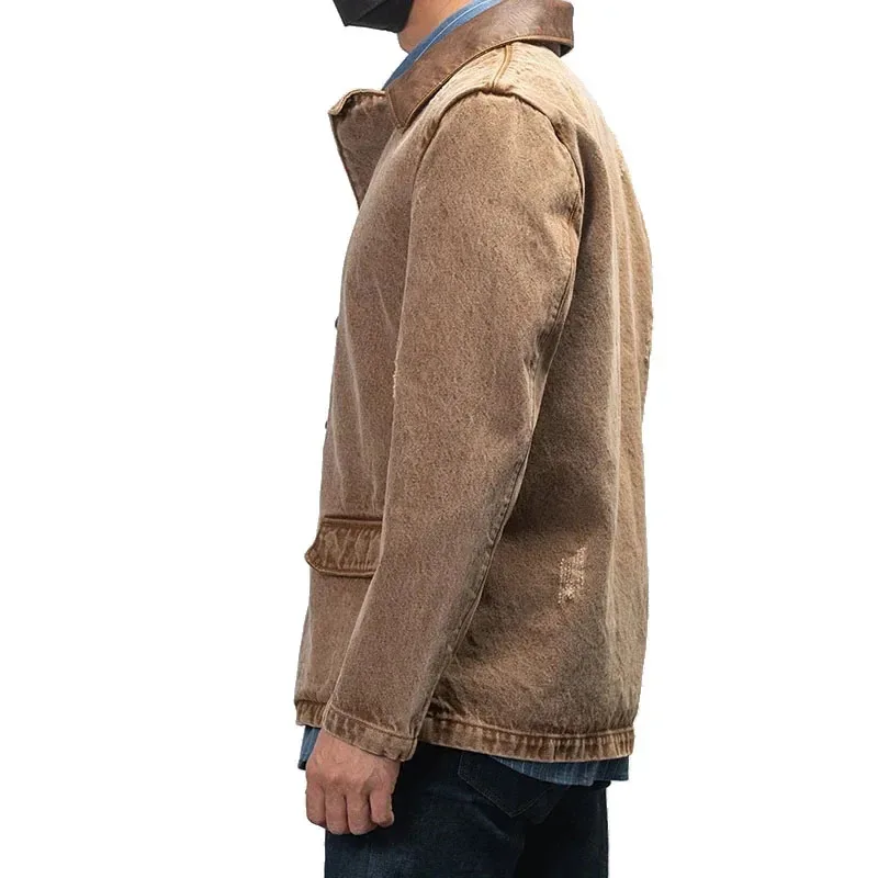 Game RDR2 Arthur Morgan Same Style Jacket Western Denim Cosplay Costumes Fashion Casual Jacket Coat For Men Stripe Shirt CFDF77G