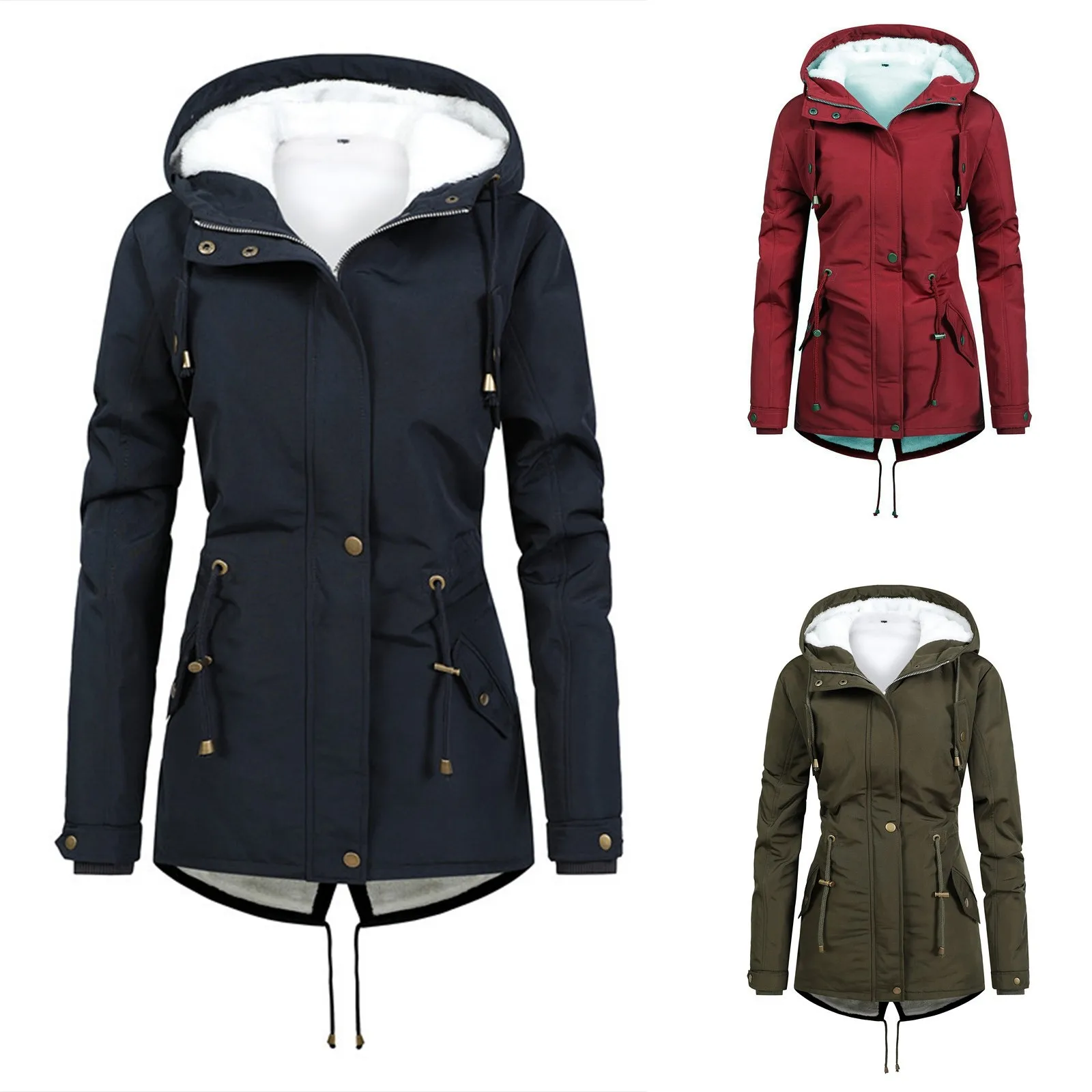 Leren Jas Fleece Op Aarde Dames Dames Herfst En Winter Imitatie Zijde Katoen Temperament Warme Rits Petite Truien