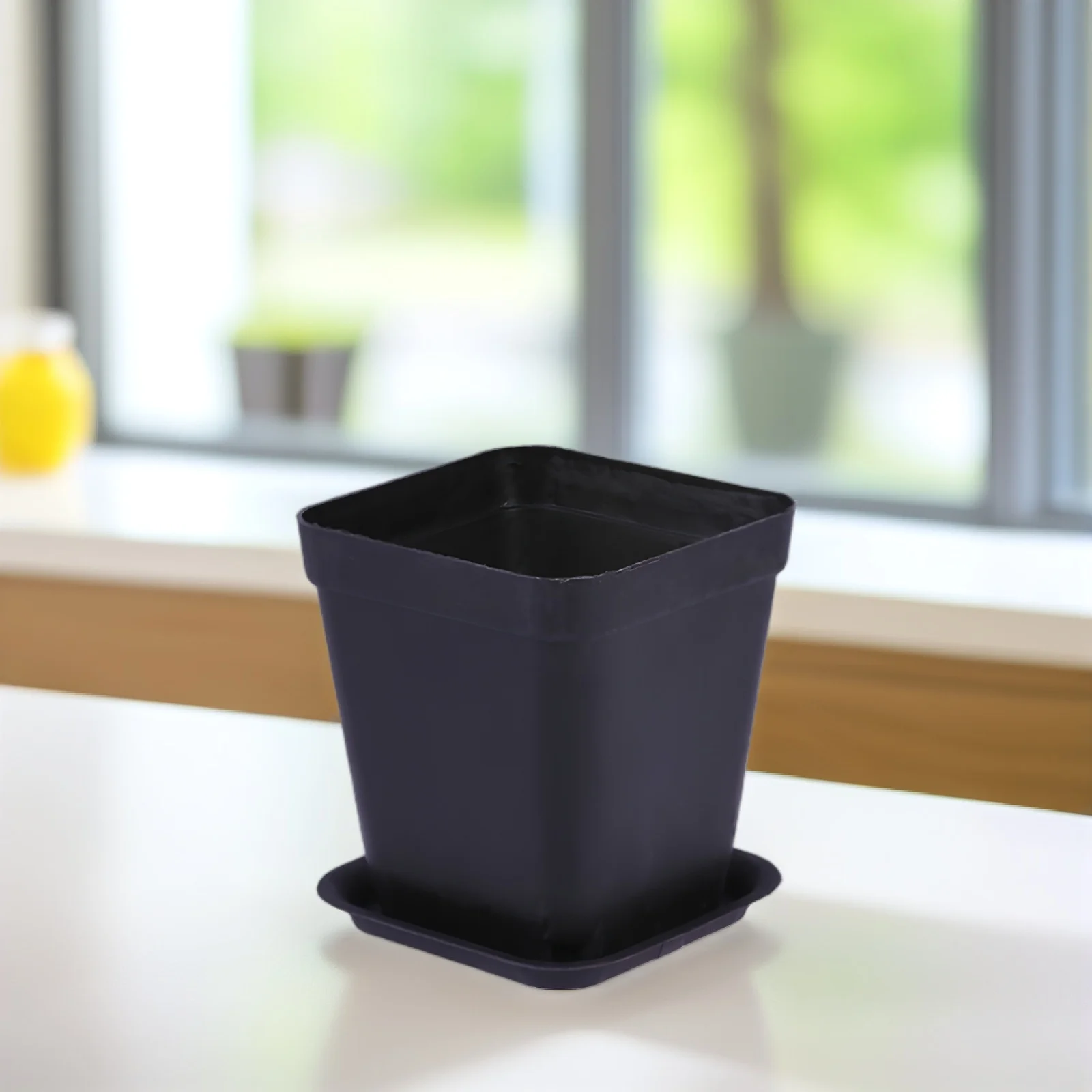 3 Sets Small Square Flower Pot Nursery Tray Garden Succulent Pots Decoration Flowerpot Plastic for Indoor Plants Planter Bonsai