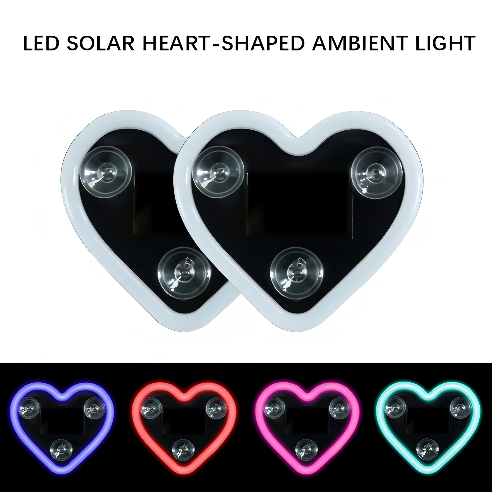 

1 шт., декоративный светильник Car Love на солнечной энергии, светодиодный неоновый свет в форме сердца, романтический автомобиль, для пар, забавная декоративная лампа