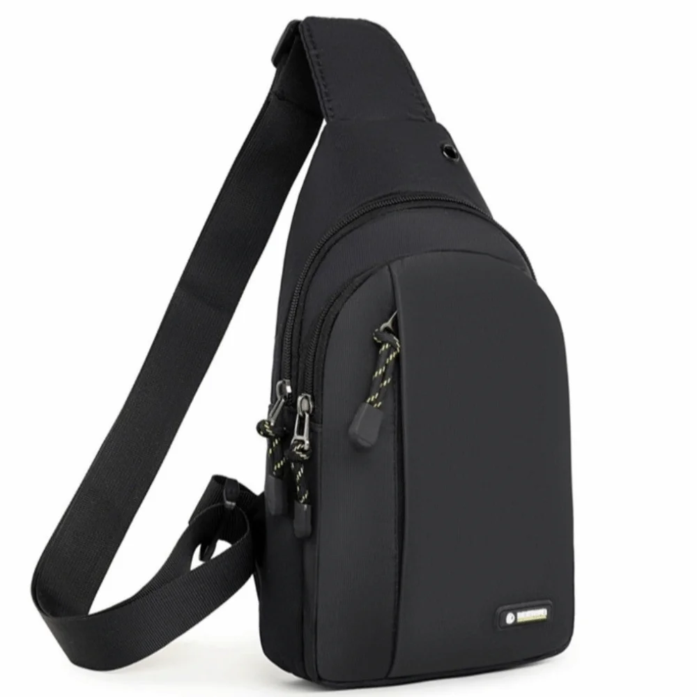 مقاوم للماء الرجال حقيبة كروسبودي سعة كبيرة مع سماعة جاك تشغيل حقيبة الهاتف أكسفورد القماش حقيبة ساعي الرجال حقيبة صدر للرجال #4