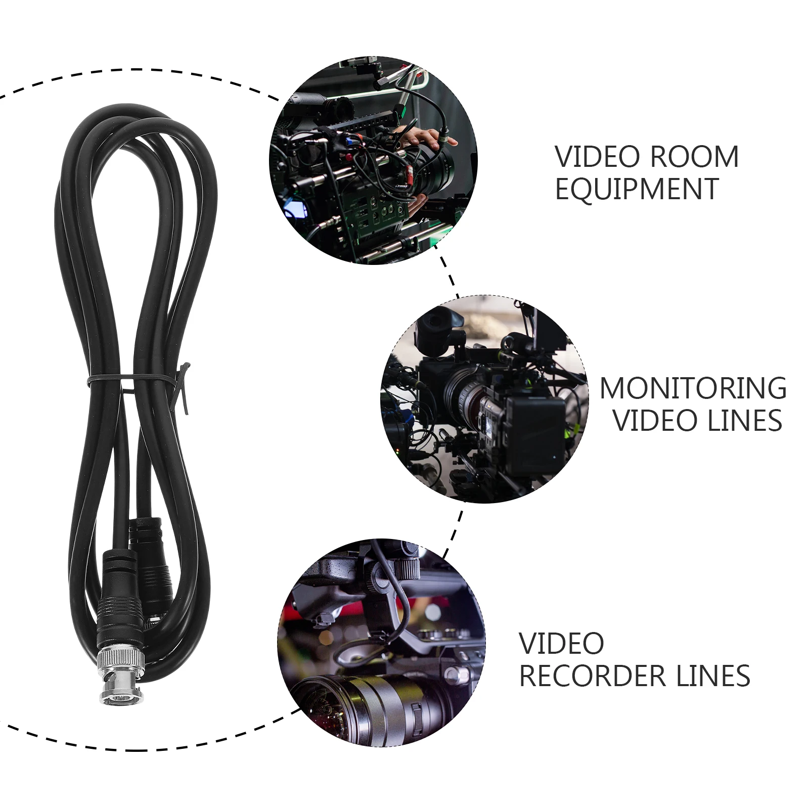 

Male to Male 1m Coaxial Cable Copper Material for Video Security Systems Replacement Extension Wire Cable