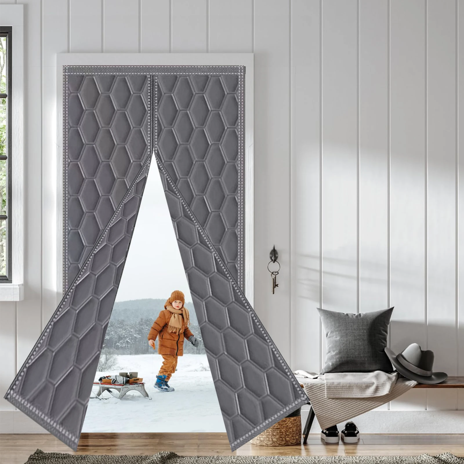 

Autumn and Winter Hexagonal Windproof and Cold Resistant Air Conditioning Warm and Soundproof Door Curtains