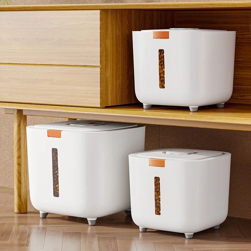 New Large Capacity Rice Storage Grain Plastic Sealed Dampproof For Kitchen Pet Food Container Organizer Box