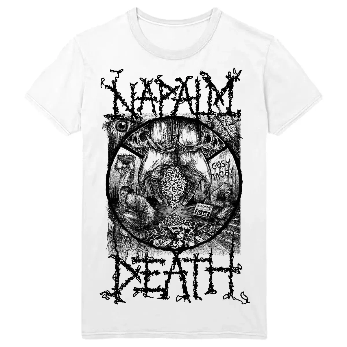 Napalm Death Grindcore Heavy Metal T-Shirt Men Women 100% Cotton Plus Size Printed Oversized O-Neck Streetwear Unisex Tees