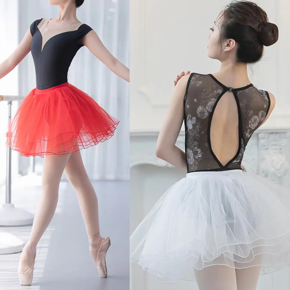 กระโปรงบัลเล่ต์แฟชั่นแบบยืดหยุ่น กระโปรงจีบสำหรับงานเต้นรำ กระโปรงบัลเล่ต์พองๆ กระโปรงโลลิต้า
