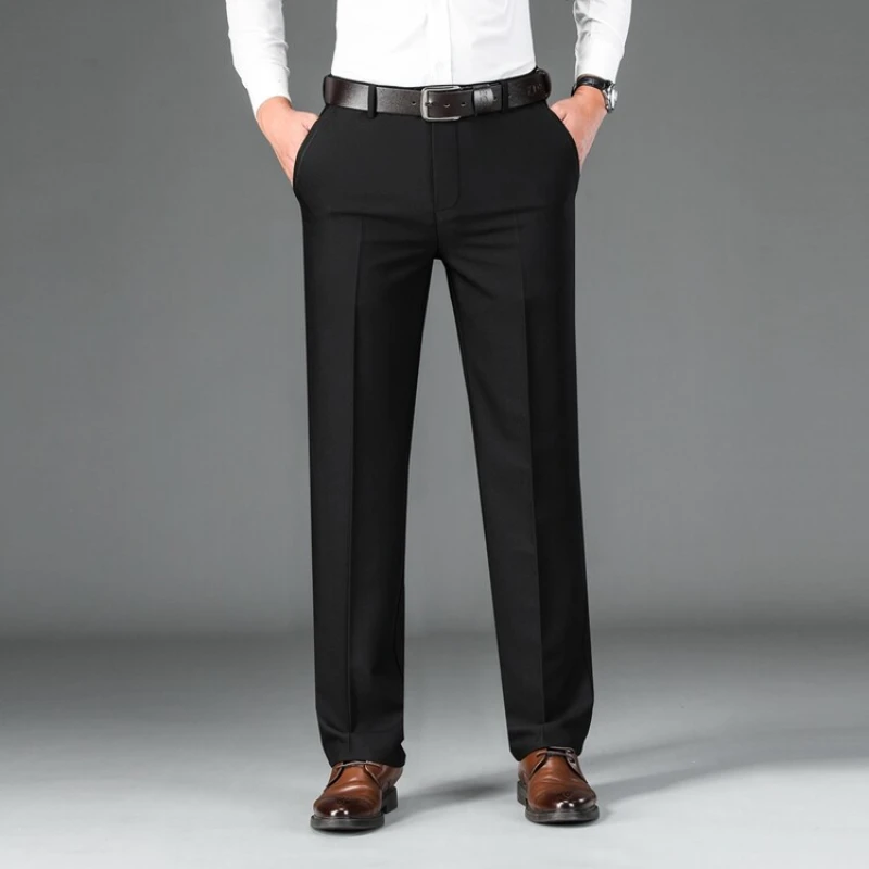 

Black Clothing Men Formal Pants, Business Casual Straight Trousers, 2024 High Quality Men's Clothing, Daily Work Clothes