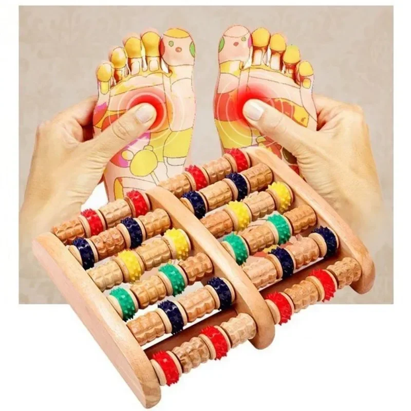 

Деревянный массажер для ног, роликовый точечный массаж, расслабляющий массаж, боль, снятие стресса, ролик шиацу, массажер для ухода за ногами, оптовая продажа, спа для ног