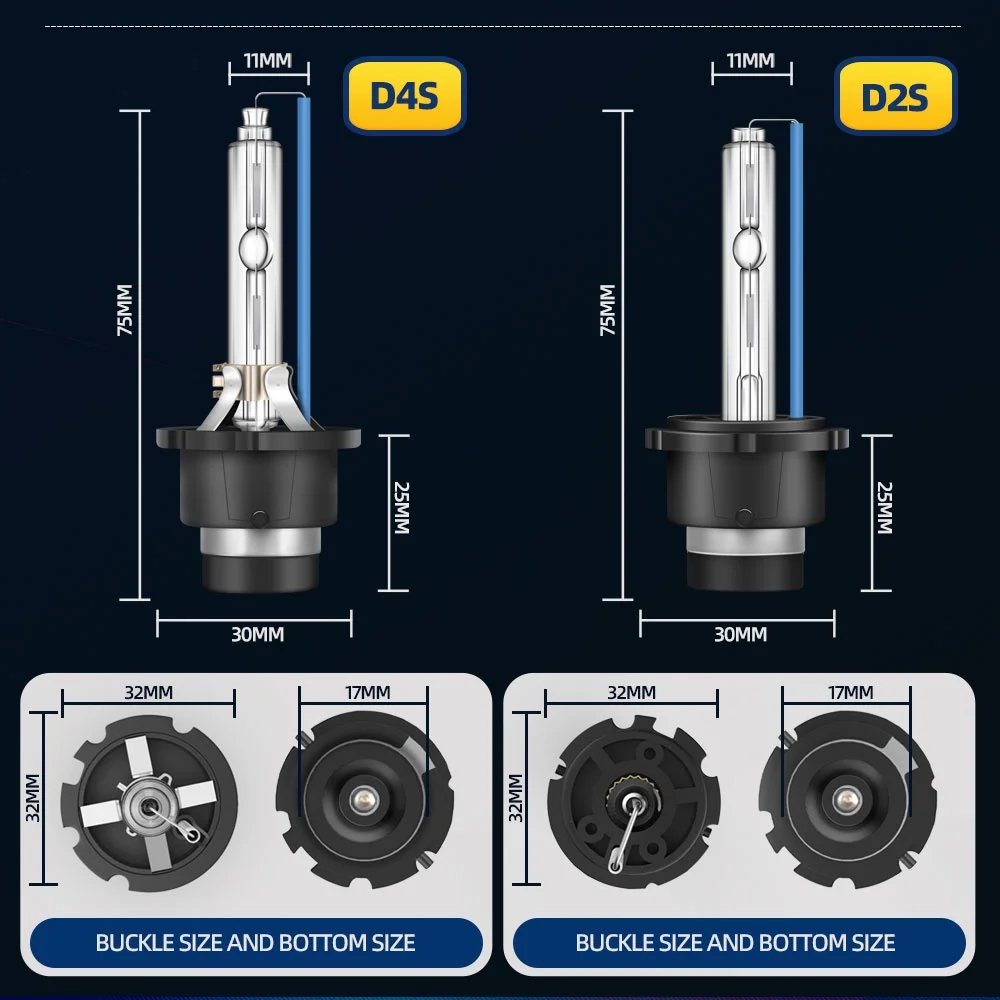 2 Stuks 35W Hid D 2S Xenon Gloeilampen Auto Koplamp 4300K 5000K 6000K 8000K 10000K 12000K Auto Koplamp