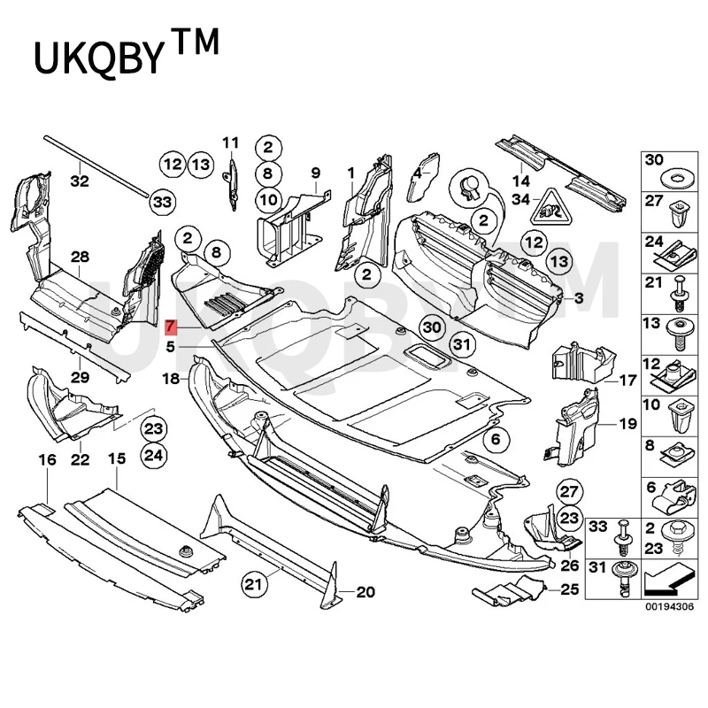 51717033754 3 Car Triangular plate 5 series E60 520LI523LI 525 530b mwEngine under guard Cover Engine Splash Shield Cover Bottom