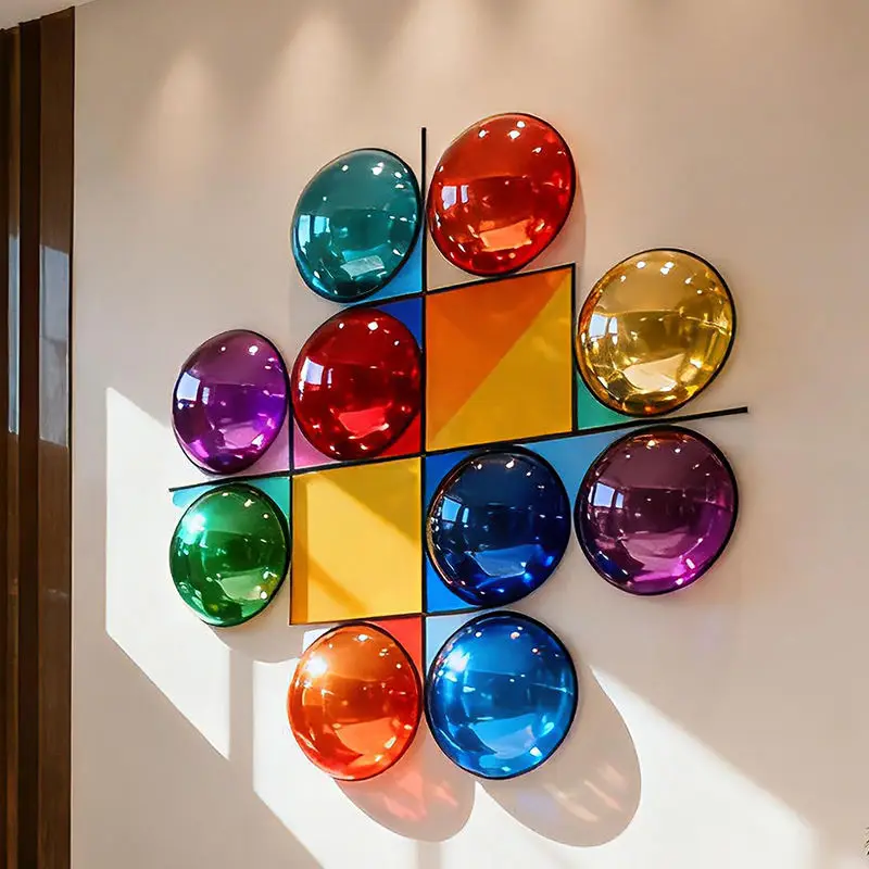 za- Ornament Christmas Custom Size Printed Smooth Surface Color Half Hollow Stainless Steel Ball Wall Mount Indoor Outdoor%
