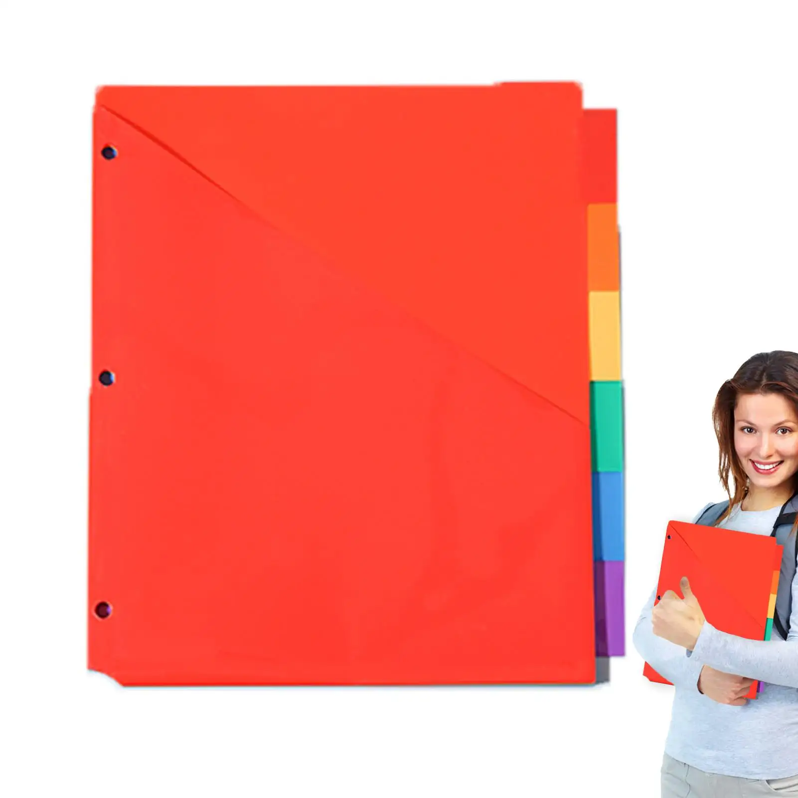 

Tab Dividers For Ring Binder Colorful Ring Binder Insertable Big Tab Waterproof Notebook Dividing Pockets Section Index
