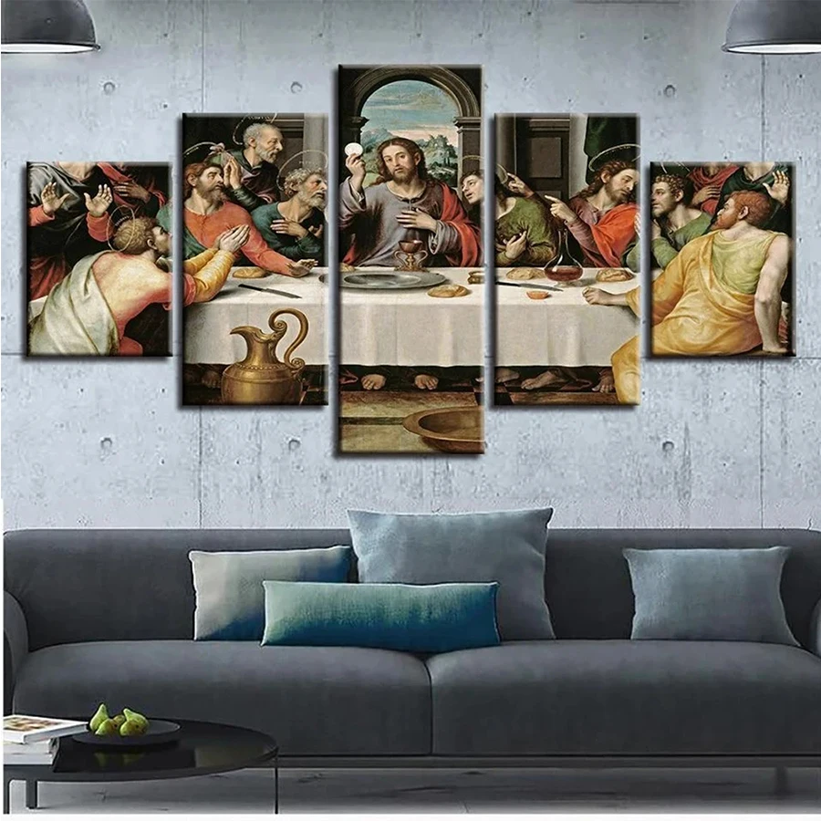 

Diamond Painting Religion: The Last Supper of Christ Jesus 5d Diamond Embroidery Mosaic Cross Stitch Decorationx5pcs