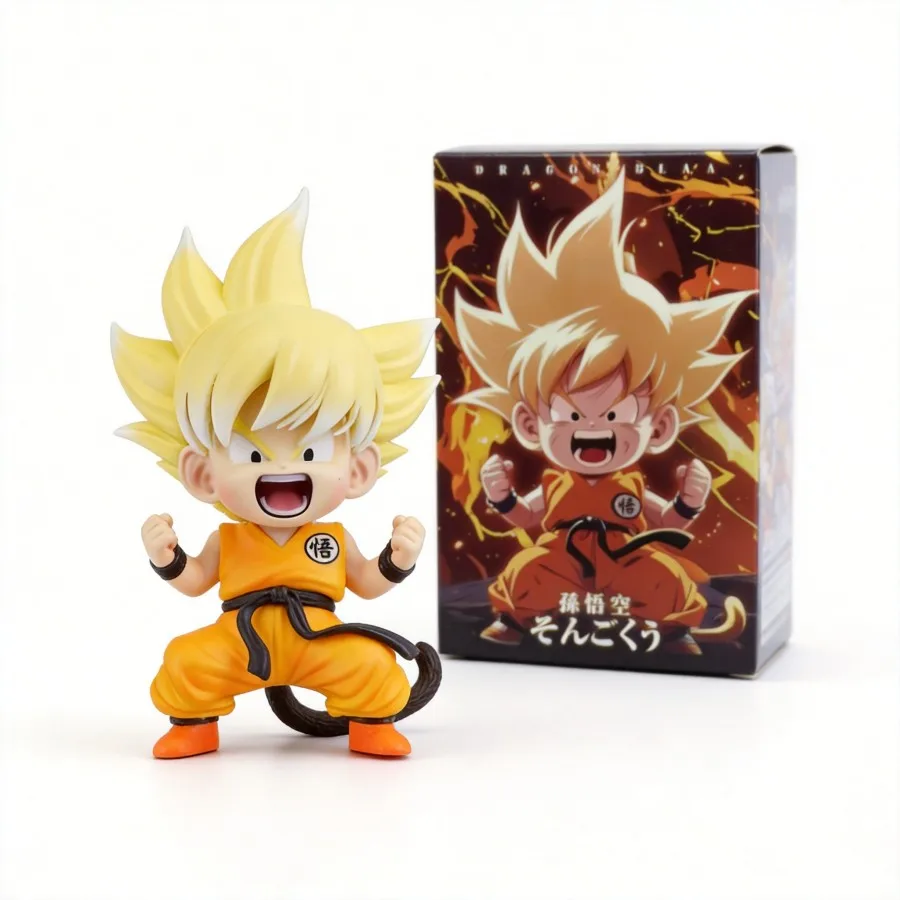

Dragon Ball Goku Sitting Childhood PC Case Chibi Ornament Figure Model 13cm Action Figure PVC Collectible Gift