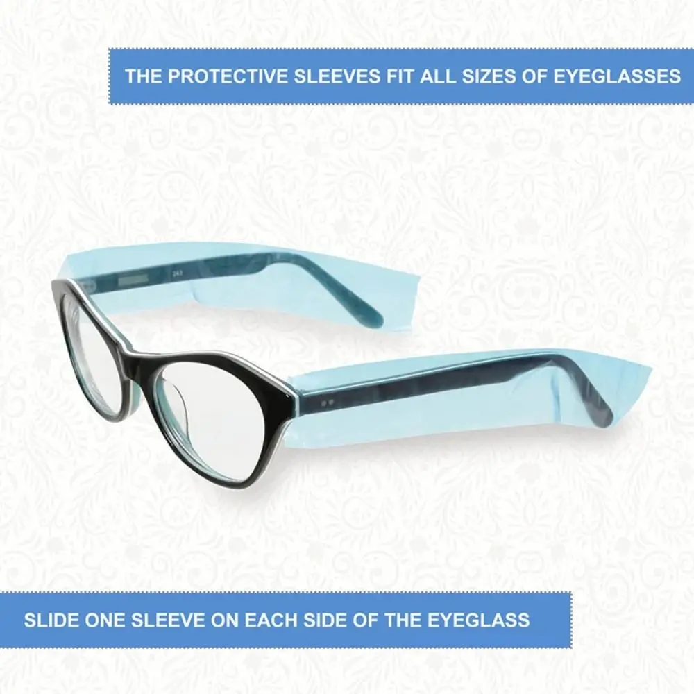 200Pcs/Box Disposable Eyeglasses Temple Covers Anti-slip Anti-Staining Disposable Glasses Leg Sleeves Easy To Use Universal