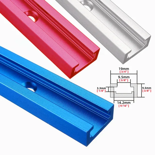 T Track Woodworking T-slot Slide Track Aluminum Miter T-Track, T-slot Miter Track Jig T Screw Fixture Slot Saw/Router Table Tool