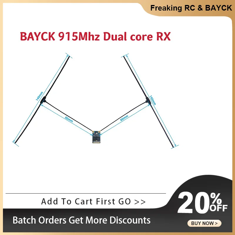 

BAYCK 915Mhz Dual core RX antenna Receivers ExpressLRS ELRS Support SBUS For FPV Racing Drone