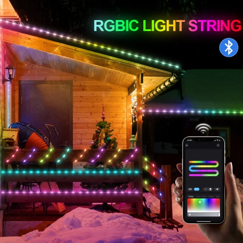 Christmas Decoration LED String Light Bluetooth App Control USB RGB Fairy Lights Wedding Outdoor Garden Bedroom New Year Decor