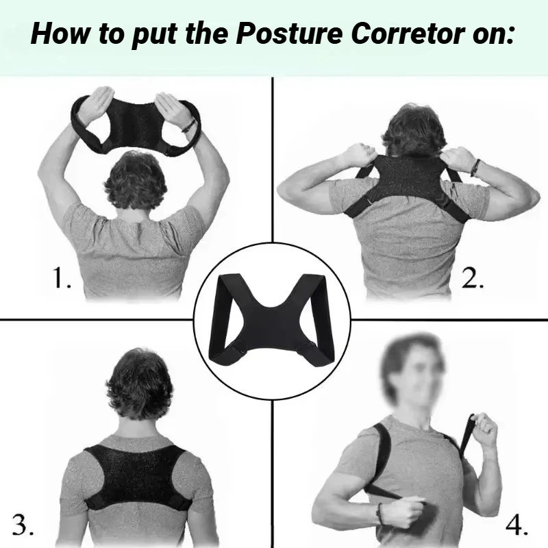 1Pcs Adjustable Posture Corrector Back Support Belt- Breathable, Non-Slip, Ergonomic For Improved Preventing Humpback Protection