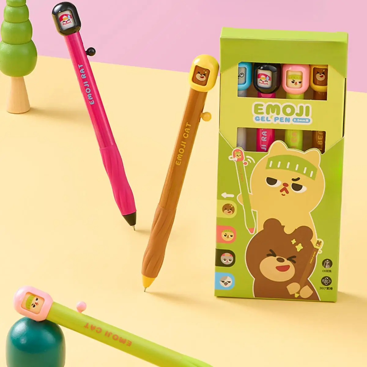 

3-Pack of Color-Random Animal-Patterned Face-Changing Pens, Black Ink Gel Pens, Smooth Writing, Quick-Drying, Suitable for Writing Exercises, Study, Office Use, and Record-Keeping, Large-Capacity Black Gel Pens