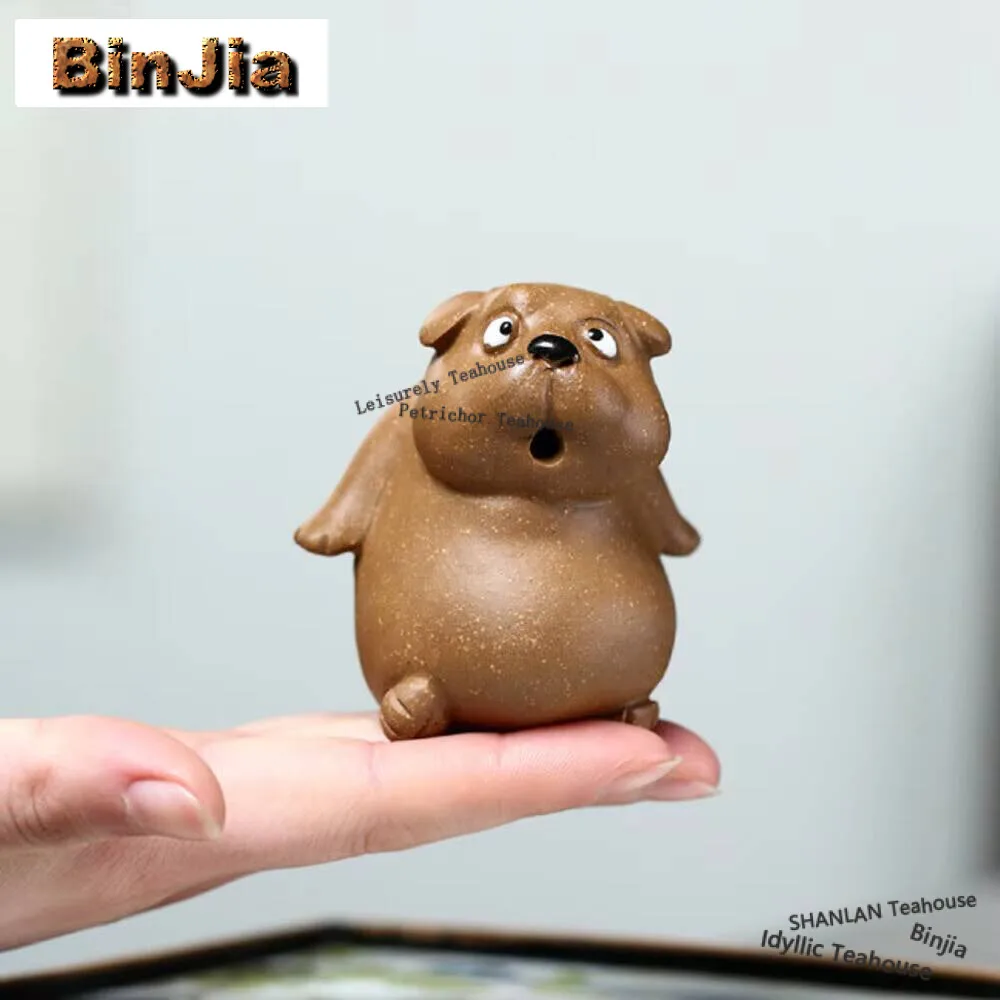 

Corgi Puppy Tea Pet Ornaments House Warming Gift Purple Sand Tea Pet for Yoga Room Shelf Tearoom Desk Home Office Bedroom Toys