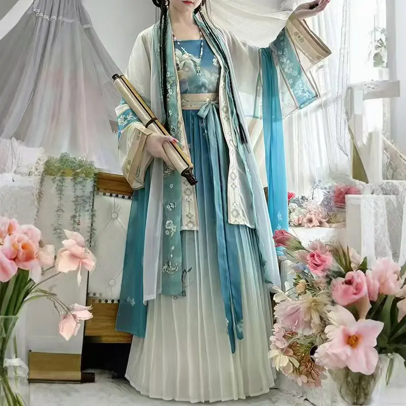 

Ancient Chinese Traditional Women Hanfu Dress Tang Dynasty Princess Folk Dress Ancient Fairy Dance Costumes Party Clothes