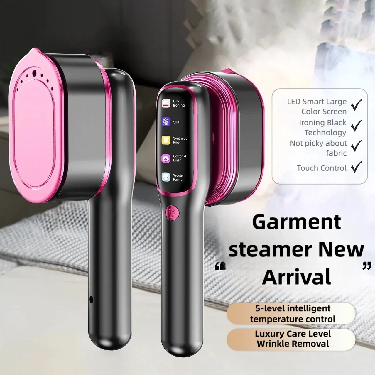 

Мини-ручная паровая гладильная машина, интеллектуальное распознавание ткани, соответствие температуры, портативная маленькая подвесная гладильная машина