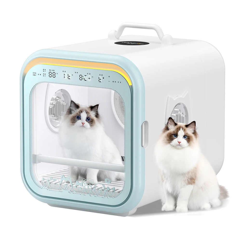 

New High Air Volume Pet Hair Blower, Double Outlet Super Quiet Pet Cat and Dog Drying Box