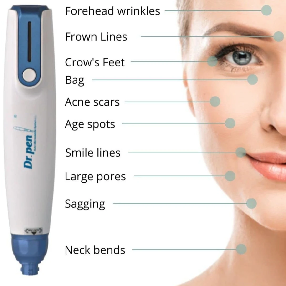 Drpen Ultima A9 Wireless Dermapen System Electric Microneedling Pen Facial Micro Needle Skin Care Therapy Tool with 12 Cartridge