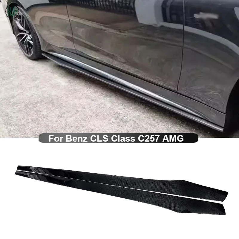 

Carbon Fiber Car Side Skirts Splitters Flaps Apron Parts For Mercedes Benz CLS Class C257 AMG CLS53 CLS63 Upgrade Body kit