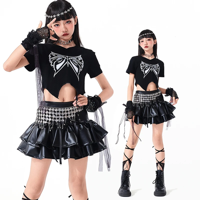 

Children'S Group Kpop Stage Outfits Kids Jazz Dance Costume Girls Cheerleading Performance Dance Suits Street Wear SL13290