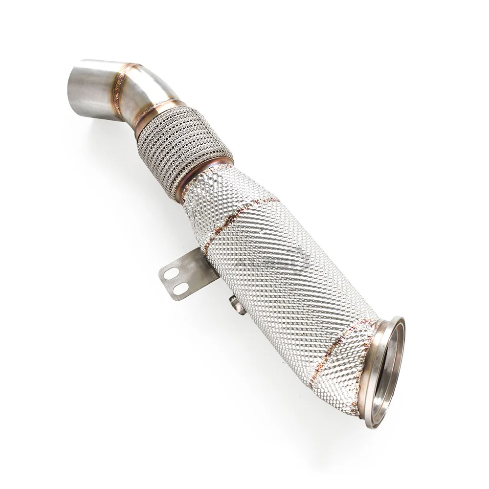 High-Performance Stainless Steel Straight-Through Exhaust Downpipe Polished Automotive Muffler for 2018 BMW M240i G42 3.0T