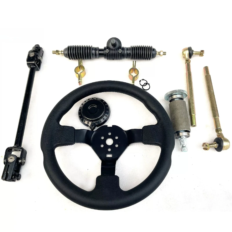 Homemade four-wheel electric motorcycle kart accessories 32-42CM steering machine steering wheel tie rod ball head