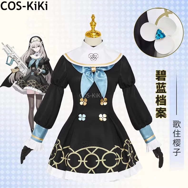 COS-KiKi Blue Archive Utazumi Sakurako Game Suit Lovely Dress Uniform Cosplay Costume Halloween Party Role Play Outfit Women