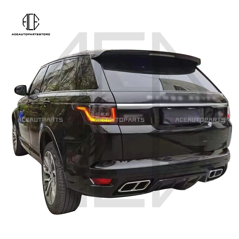 For Land Rover Range Rover Sport Tuning Body Kit 13-17 Update 18 SVR PP Body Kit Front Rear Bumper Facelift Kit With Light