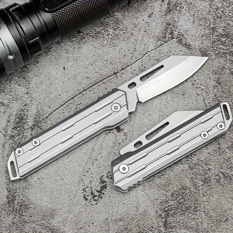 

50-degree Blade, Stainless Steel Mini Folding Knife, Portable Keychain Fruit Knife, Outdoor Pocket Knife, Opening Tool