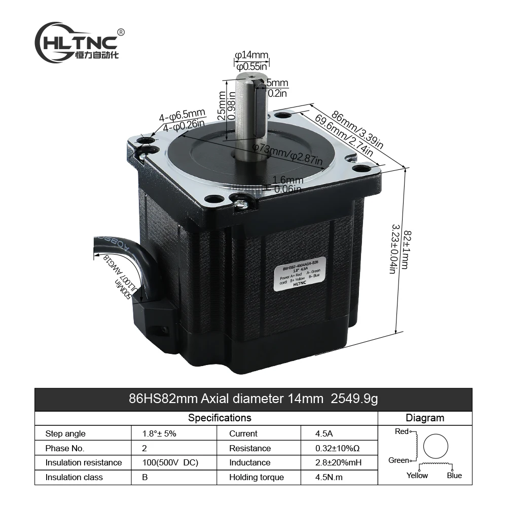 Kit de controlador de enrutador CNC híbrido DM860H, Torque de 4,5 Nm, Motor paso a paso Nema 34, 86x86x80mm, Motor Paso Paso