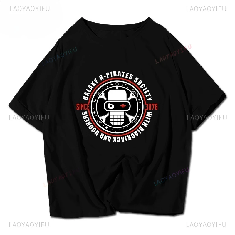 تي شيرت Futuramas Save Thr Planet للرجال والنساء مادة رخيصة من البوليستر Y2k ملابس صيفية مضحكة ملابس الشارع الشهير تي شيرت فكرة هدية