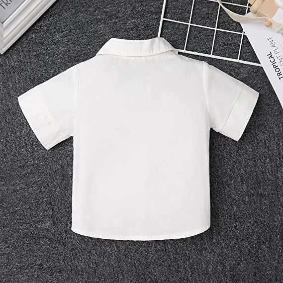 Baptismal Baby Boy with Shoes Hat What Christening Outfit Boys and Girls Bow Tie Blouse Tops Overalls Birthday