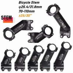 Kalloy Bike Stem 35 Degree Mountain Road Bicycle Stem Ultralight Stem 25.4/31.8mm Handlebar Stem 25 Degree 70-110mm Mtb Stems