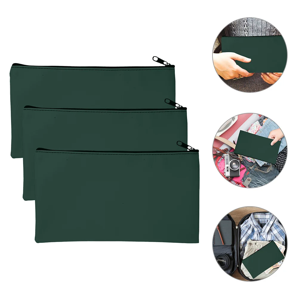 3 Pcs Cloth Coin Bag Bill Money Wallet Organizer for Cash Jewelry Bank Bags Green Receipt Travel