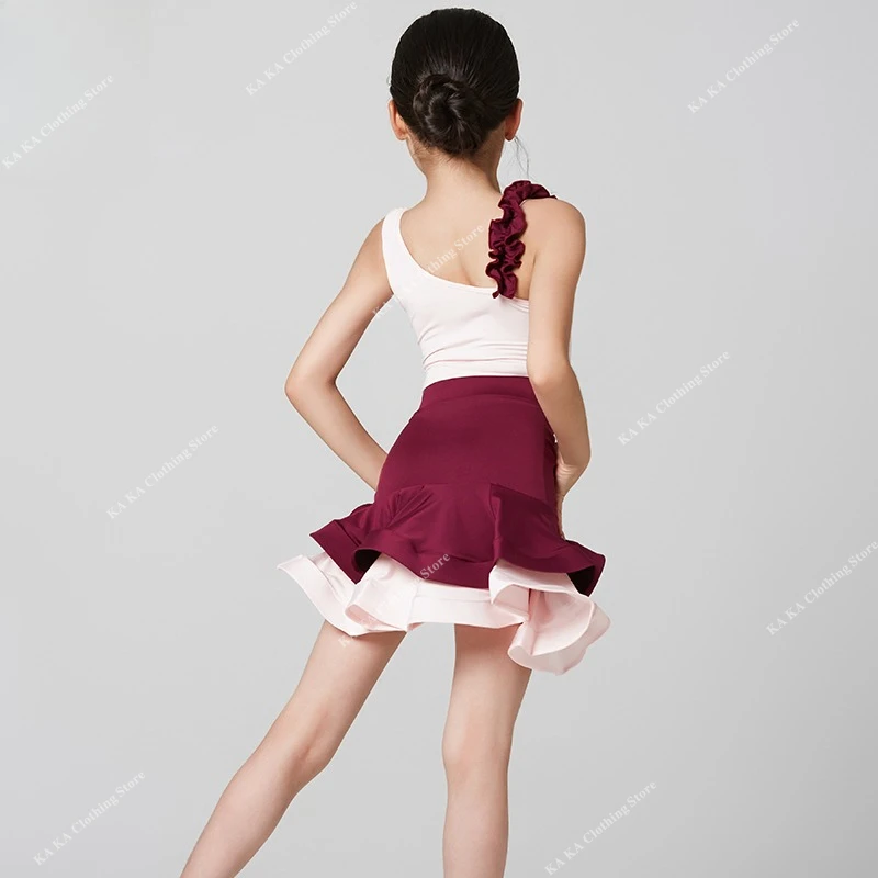 Cha Cha Tango Rumba Latin Dance Dress for Girls Training Samba Salsa Dancing Clothes Kids Competition Ballroom Dresses Costume